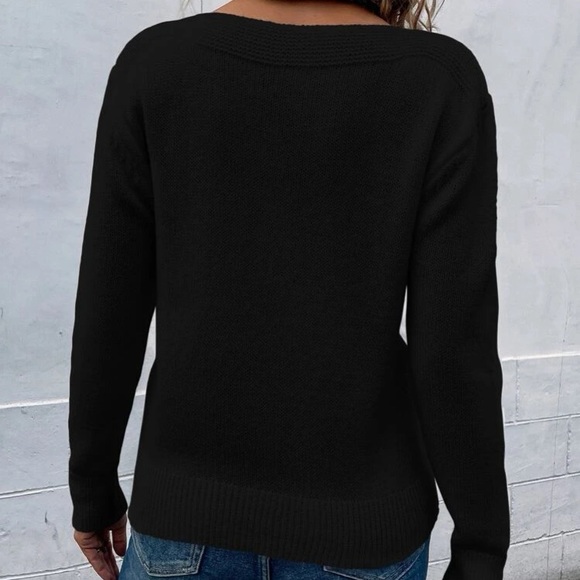 Cozy chevron pattern sweater top - Picture 3 of 6